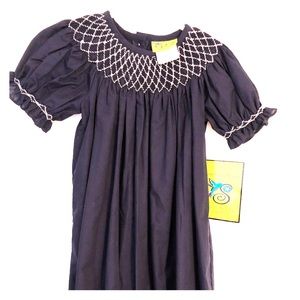 NWT navy blue smocked dress - size 4T